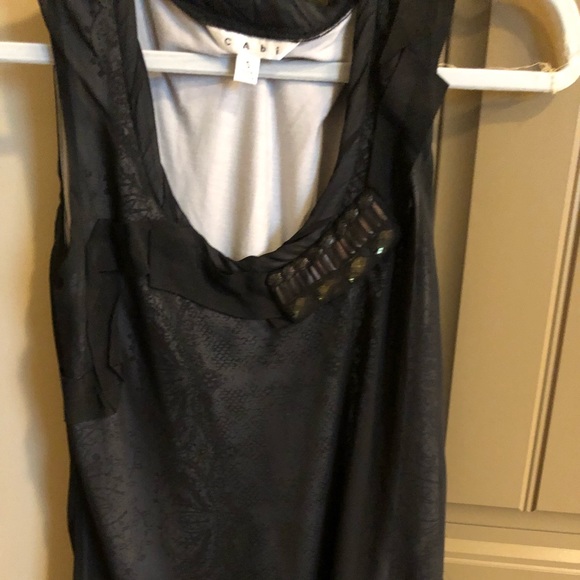 CAbi S tank dressy lace overlay look with jewels - Picture 6 of 11